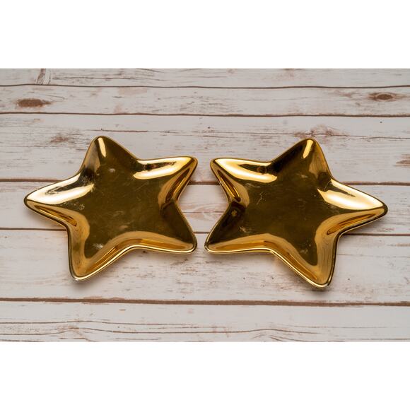 Two small stars - gold ceramic jewelry holders - Picture 1 of 5